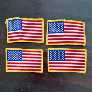 American Flag Patches with Yellow Border